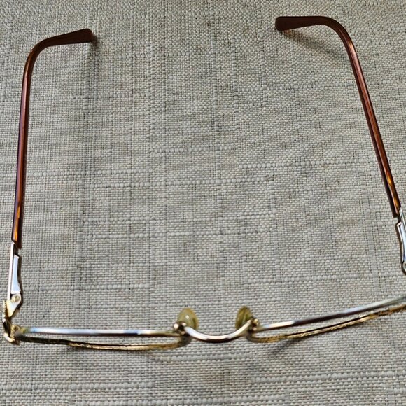Vintage Luxottica Eyeglasses Frame Gold Tone Unisex Glasses Frame Made in Italy